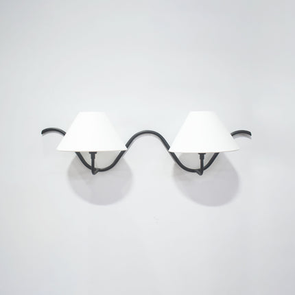 Stylish Black Wall Lamps with Two Light Sources