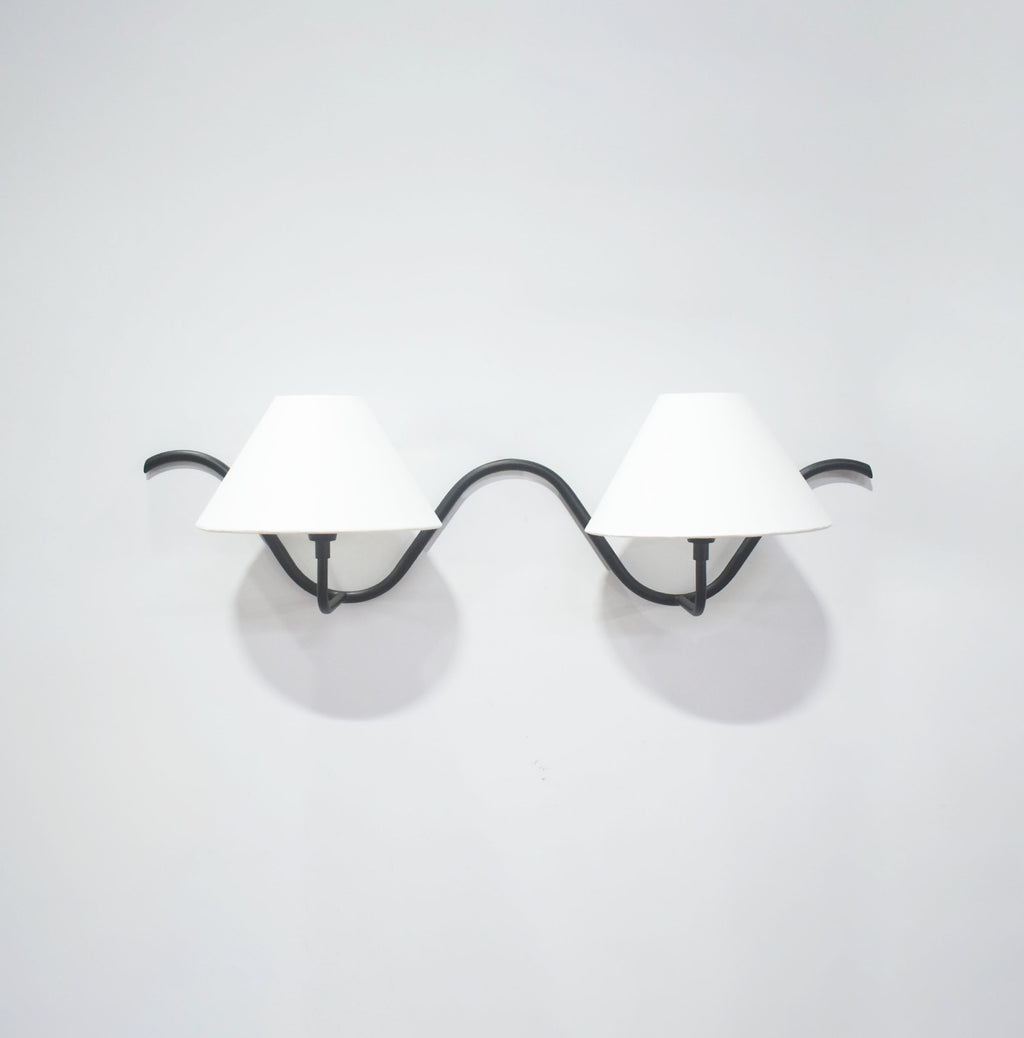 Stylish Black Wall Lamps with Two Light Sources