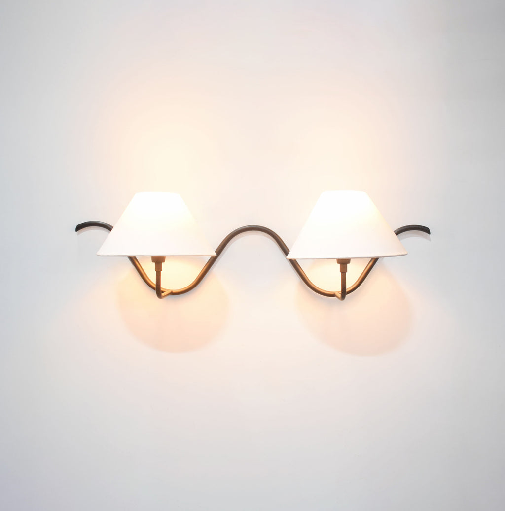 Stylish Black Wall Lamps with Two Light Sources