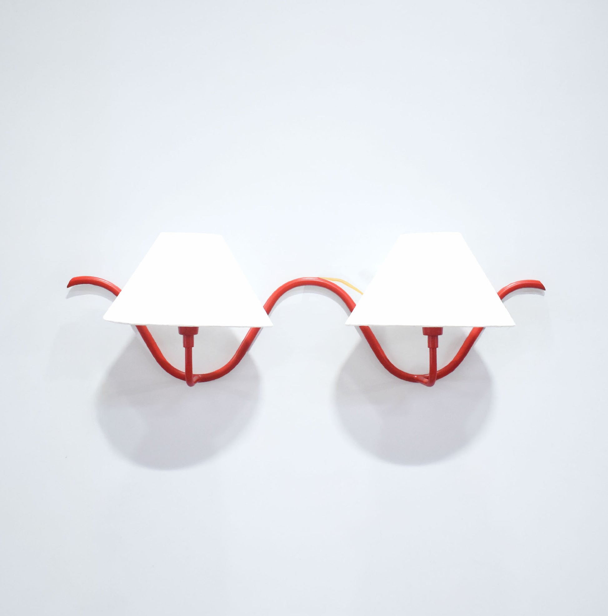 Red Wall Lamps Featuring Dual Bulbs