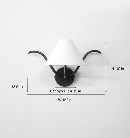 Elegant Black Wall Lamp with Canopy for Modern Spaces black