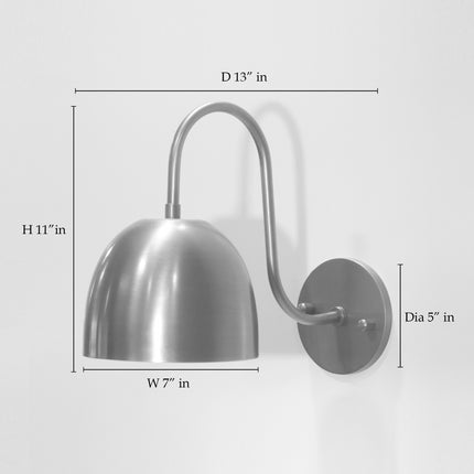 Modern brown antique Arched Wall Lamp with Hemisphere Shade